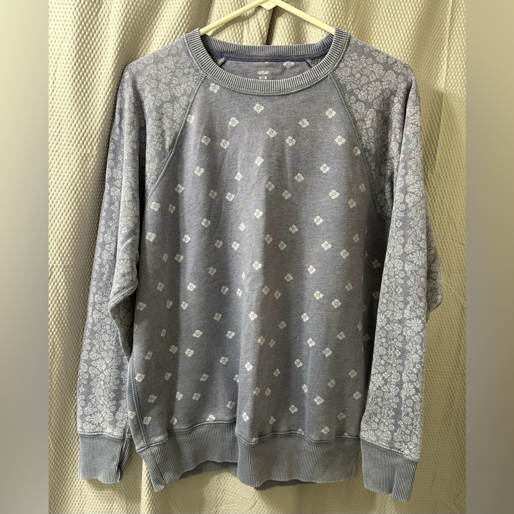 Aerie Distressed Bandana Floral Pullover Sweater